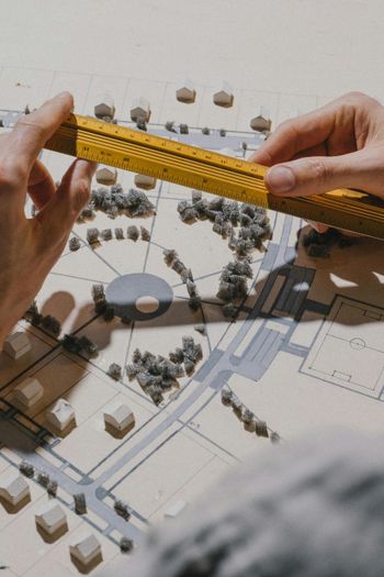 Landscape design rendering and site plan for a Houston property