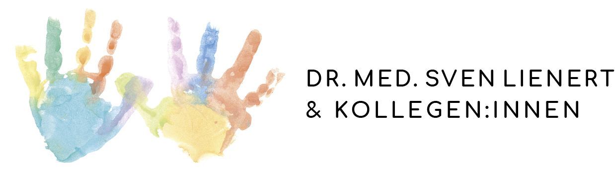 Logo Praxis Dr. Lienert ein Kinderhandabdruck in bunt
