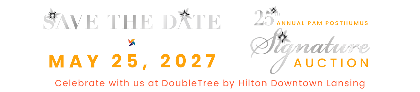 Save the date banner for May 25, 2027, with gold and white “Signature Auction” text