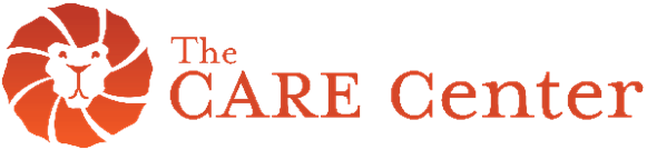 A stylized orange lion icon next to the red text