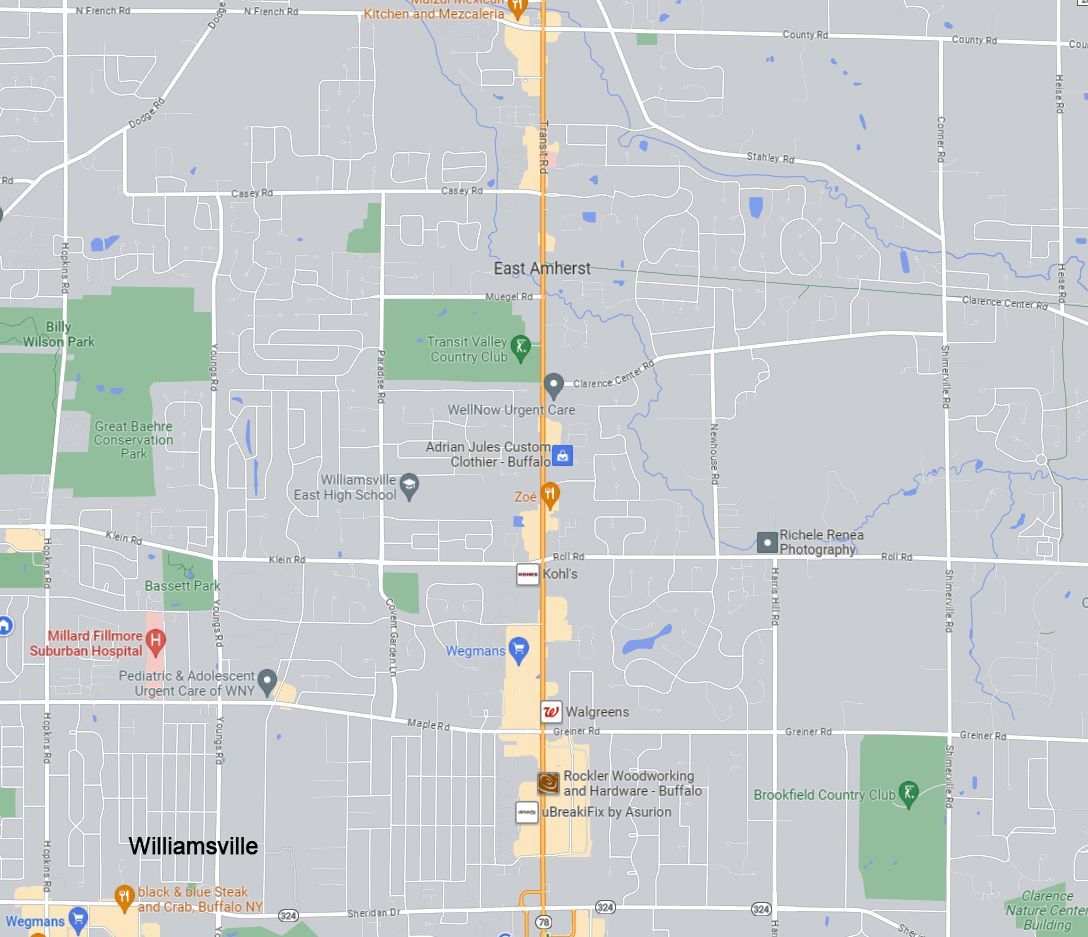 map of NE WIlliamsville
