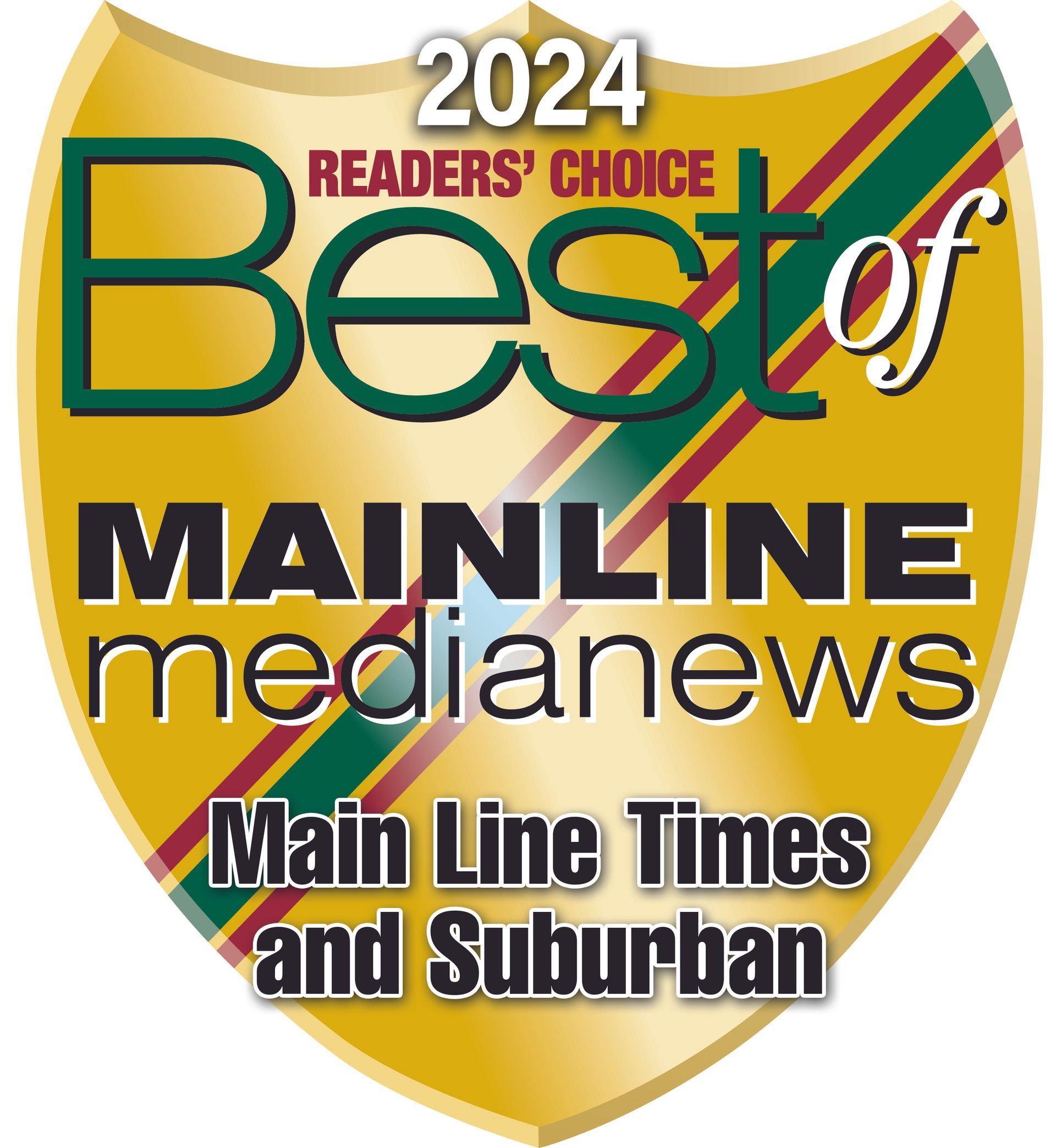 A shield that says best of mainline medianews main line times and suburban