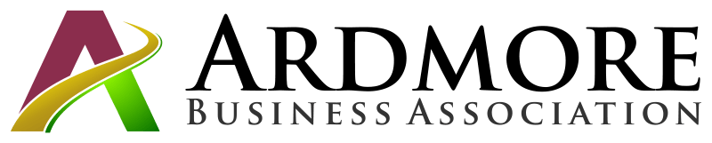 The logo for the ardmore business association is a colorful logo.