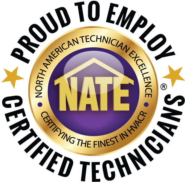 A proud to employ nate certified technician logo