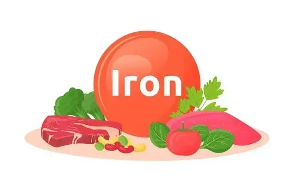Illustration of iron-rich foods