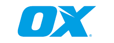 Blue “OX” logo on a white background