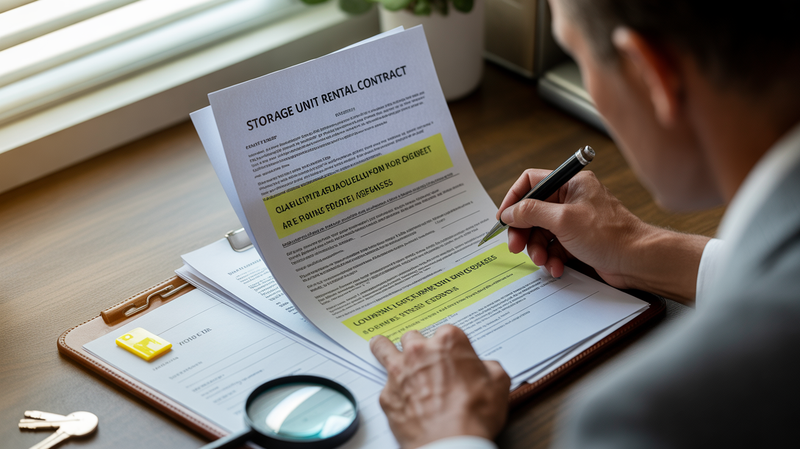 Storage unit contract terms to review before you sign