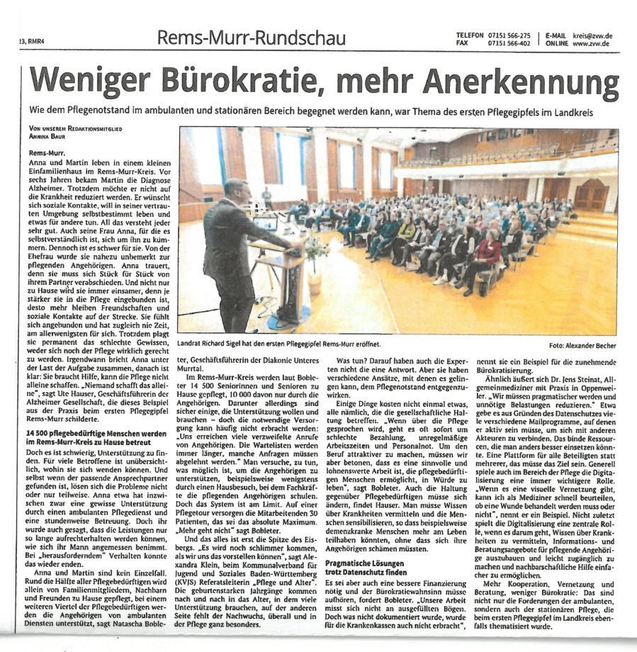 Mehr Anerkennung für Diakoniestationen