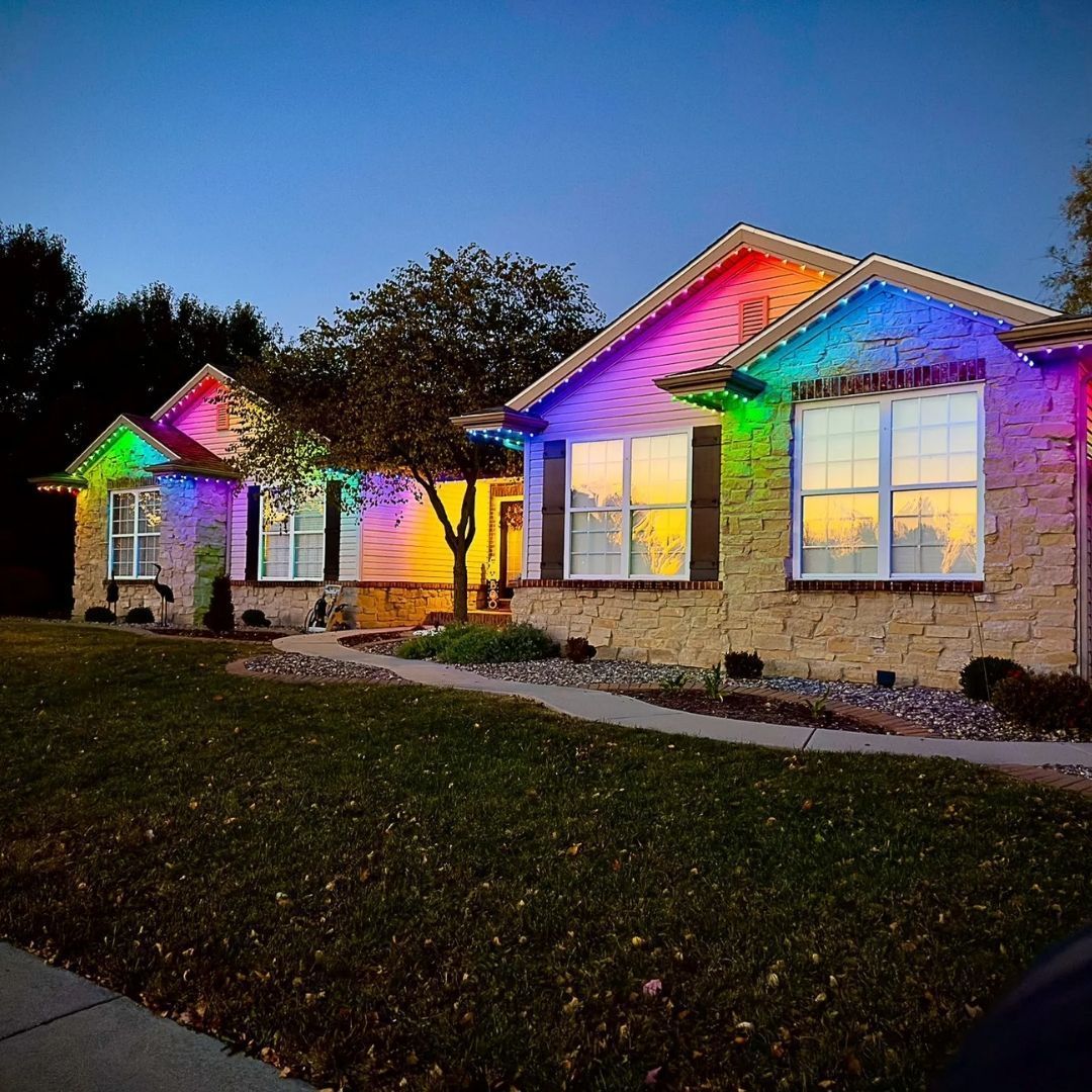 colorful permanent outdoor light solutions
