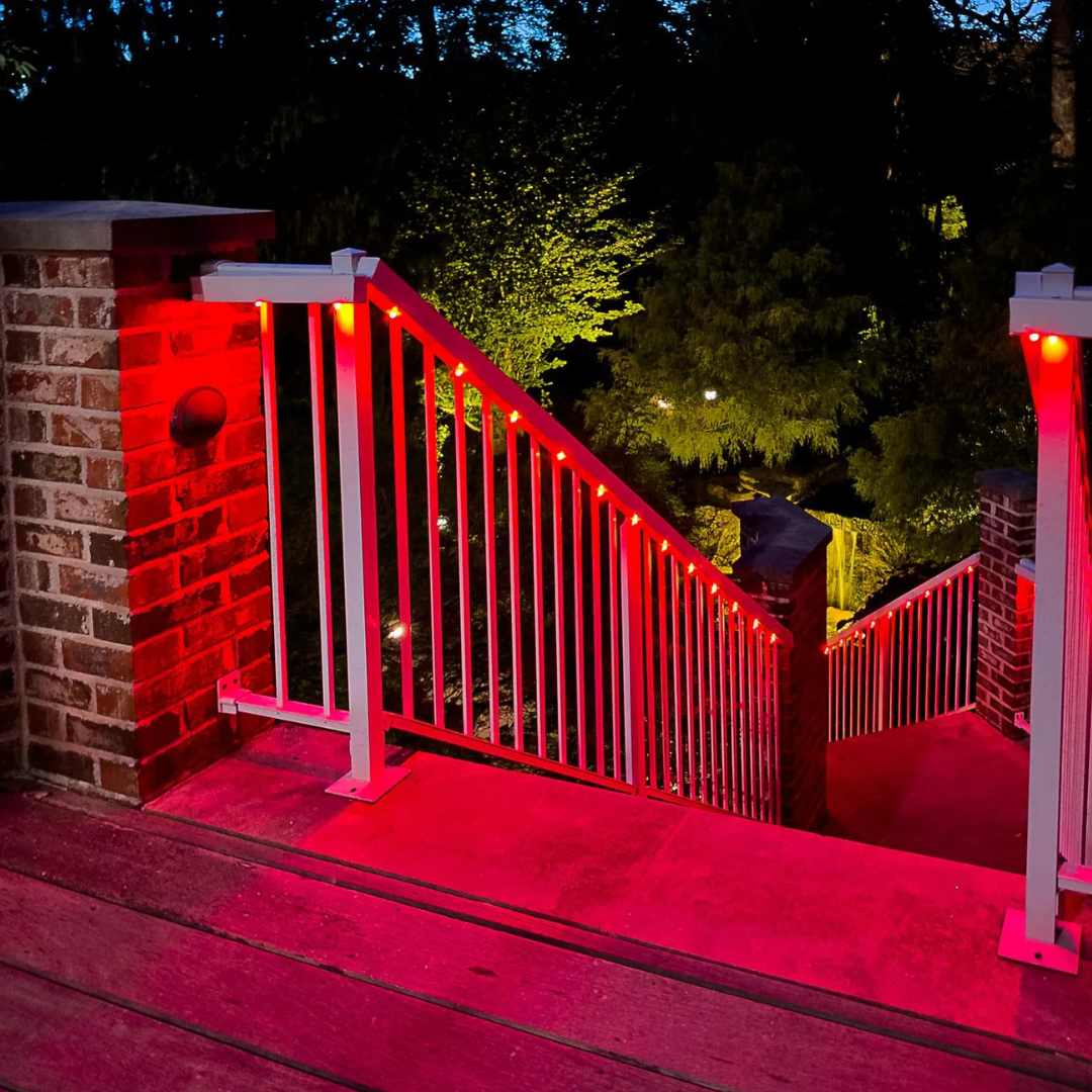 stairs with lights