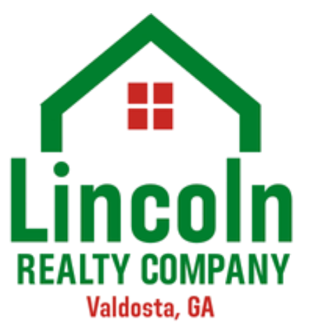 Lincoln Realty Company logo in green and red with house icon, Valdosta, GA