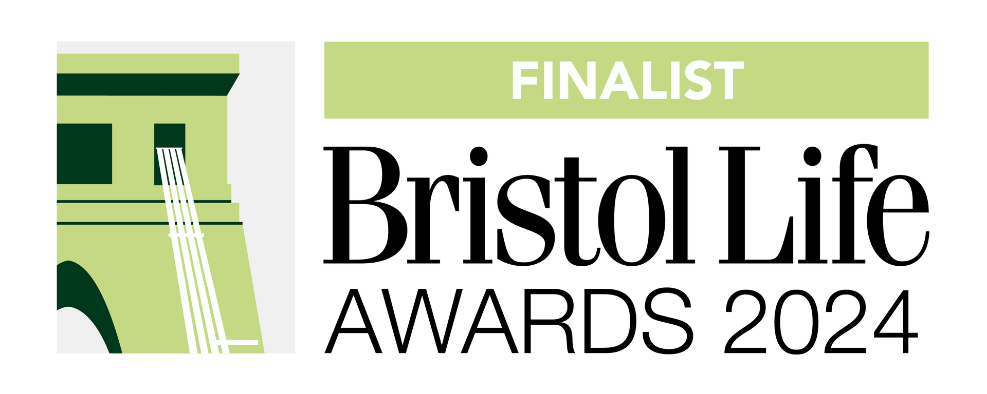 Bristol Life Awards 2024 finalist logo, featuring a bridge graphic and text on a white background.