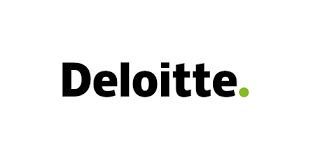 Deloitte logo, black text with a green dot on white background.