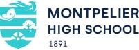 Montpelier High School logo, teal crest with bird, tree, and text.