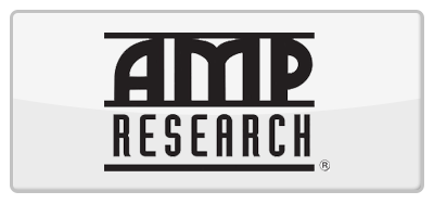 Logo for AMP Research in black font on a white background within a rounded rectangle.