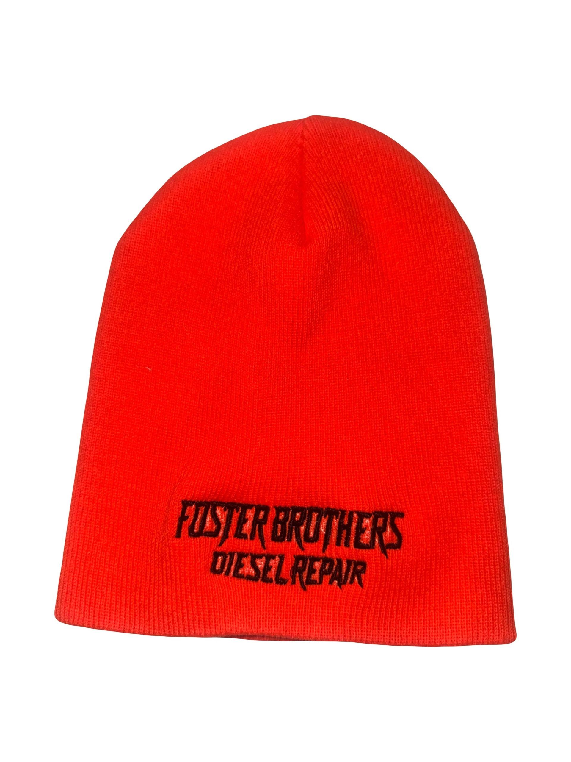 Bright red beanie with