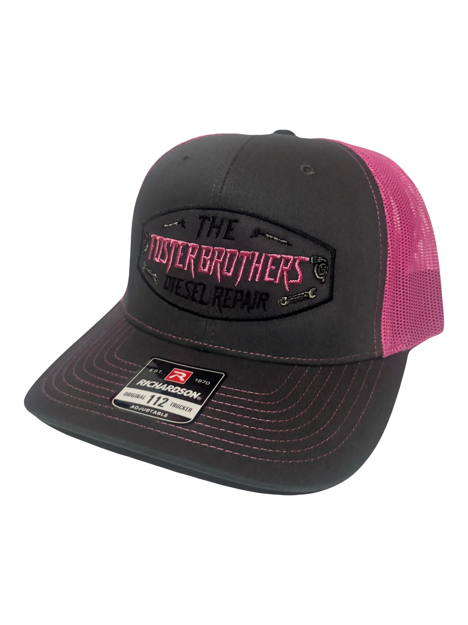 Gray and teal trucker hat with