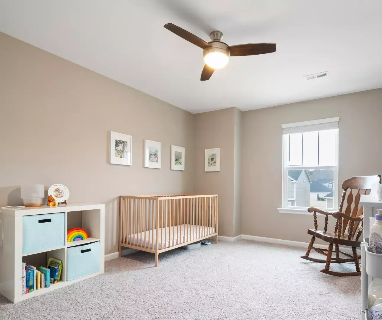 Bright nursery with freshly cleaned carpet by Longmont carpet cleaning contractor