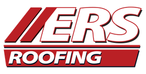 IERS Roofing logo in red and white with stylized italic lettering