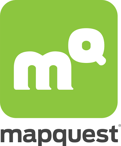 MapQuest logo with a white “mq” on a green square and the word “mapquest” below