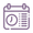 Calendar icon with clock face, appointments.