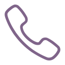 Purple telephone handset icon.