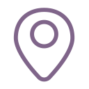 Purple location pin icon.