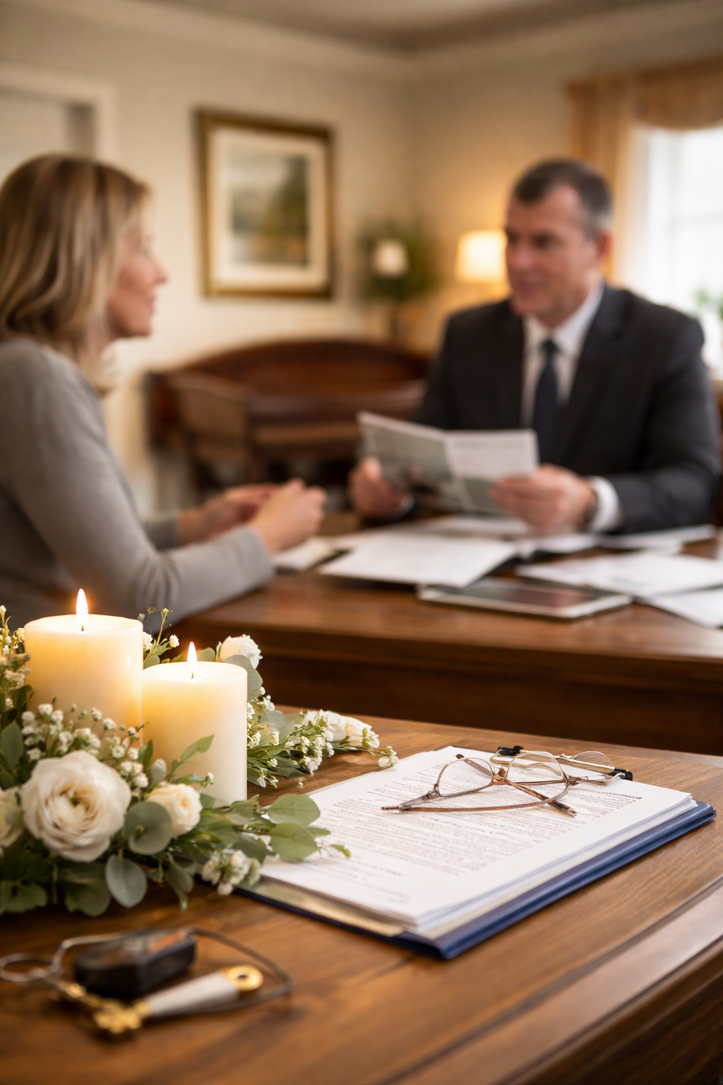 Documents and details at the funeral home in Bel Air, PA