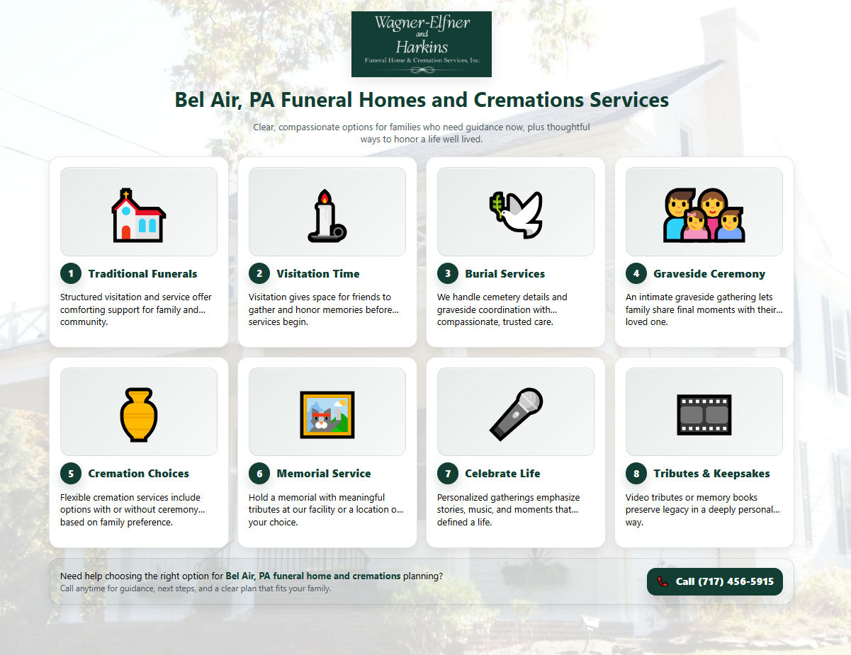 Funeral Home and Cremations Services in Bel Air, PA Infographic