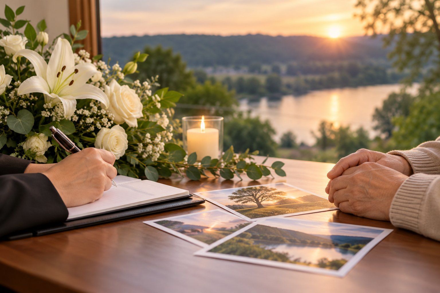 Compassionate funeral planning with flowers and memorial photos in Delta, PA