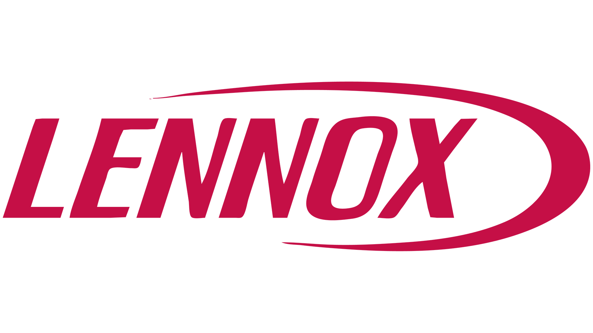 LENNOX logo in red, with the name under a curved red line, on a white background.