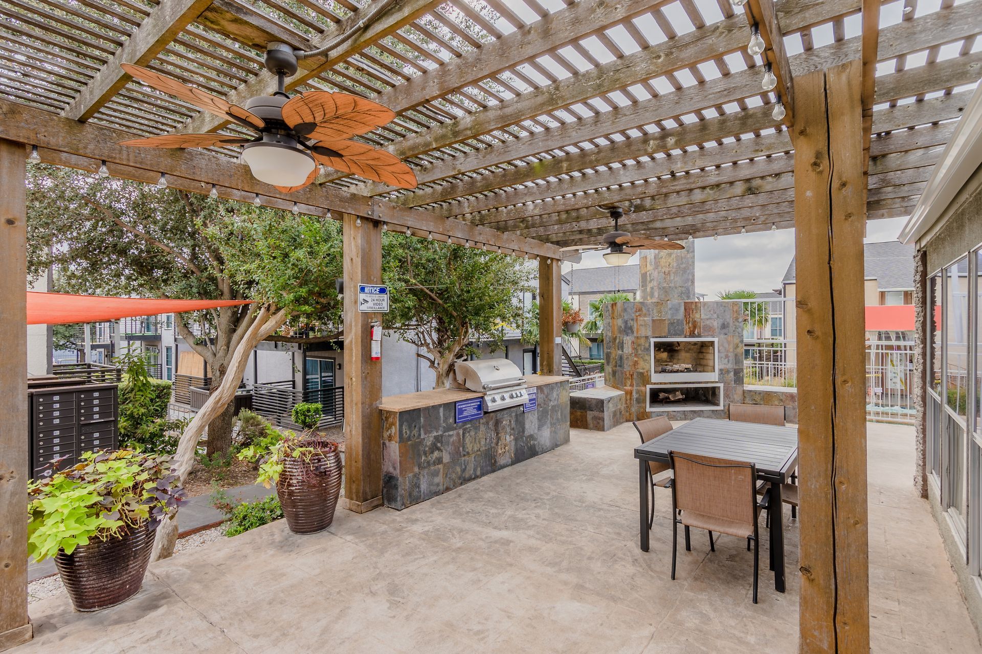 Photo of a community grill-and-chill area