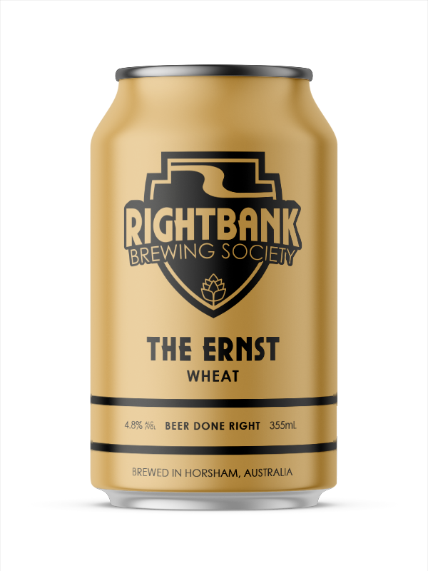 A can of rightbank brewing society wheat beer