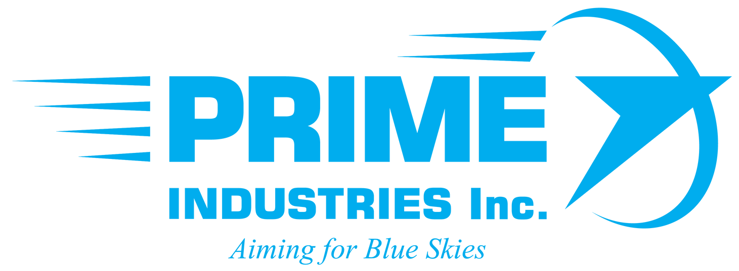 Logo for Prime Industries Inc. Blue text 