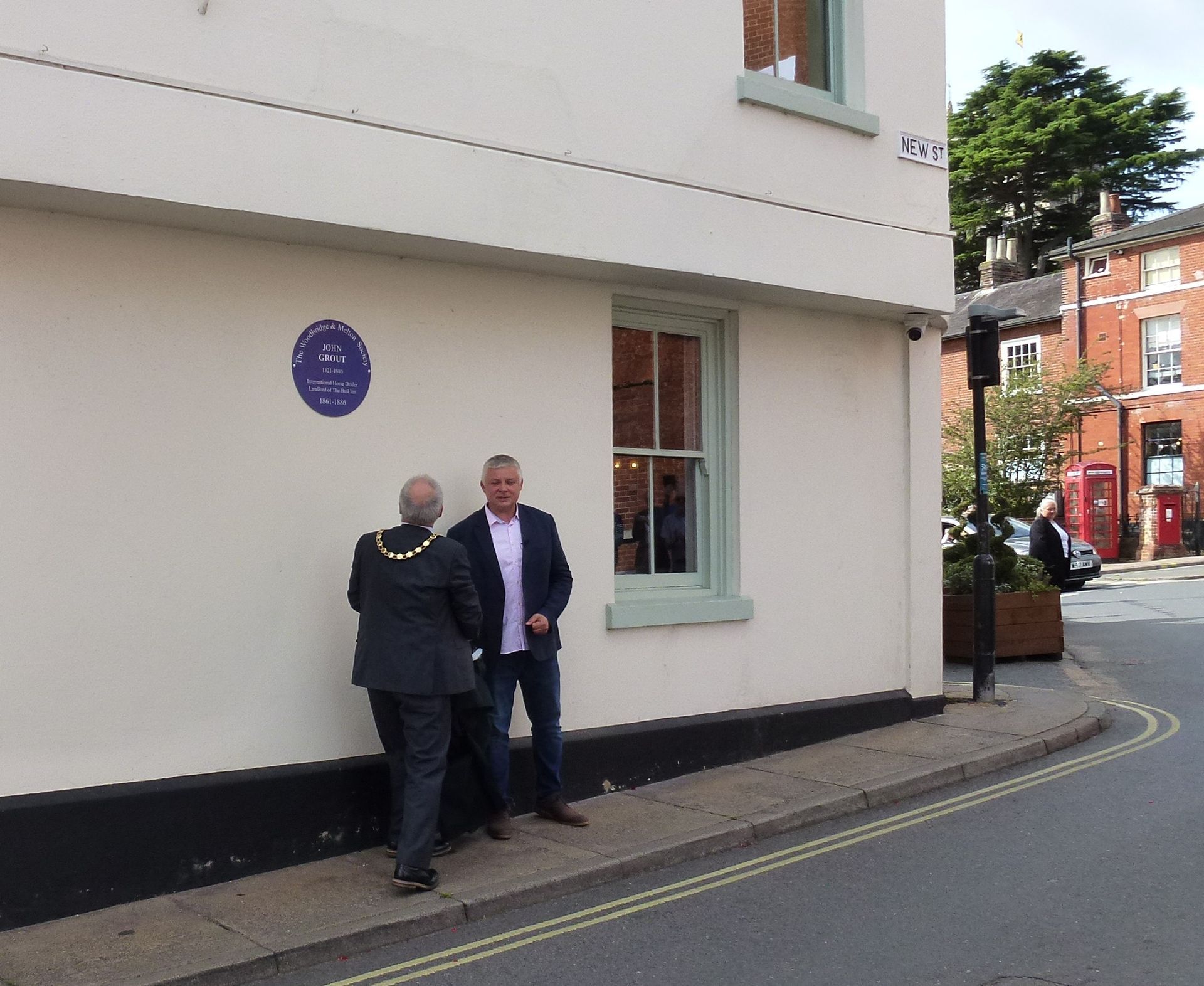 Unveiling of Blue Plaque for John Grout on The Bull Inn