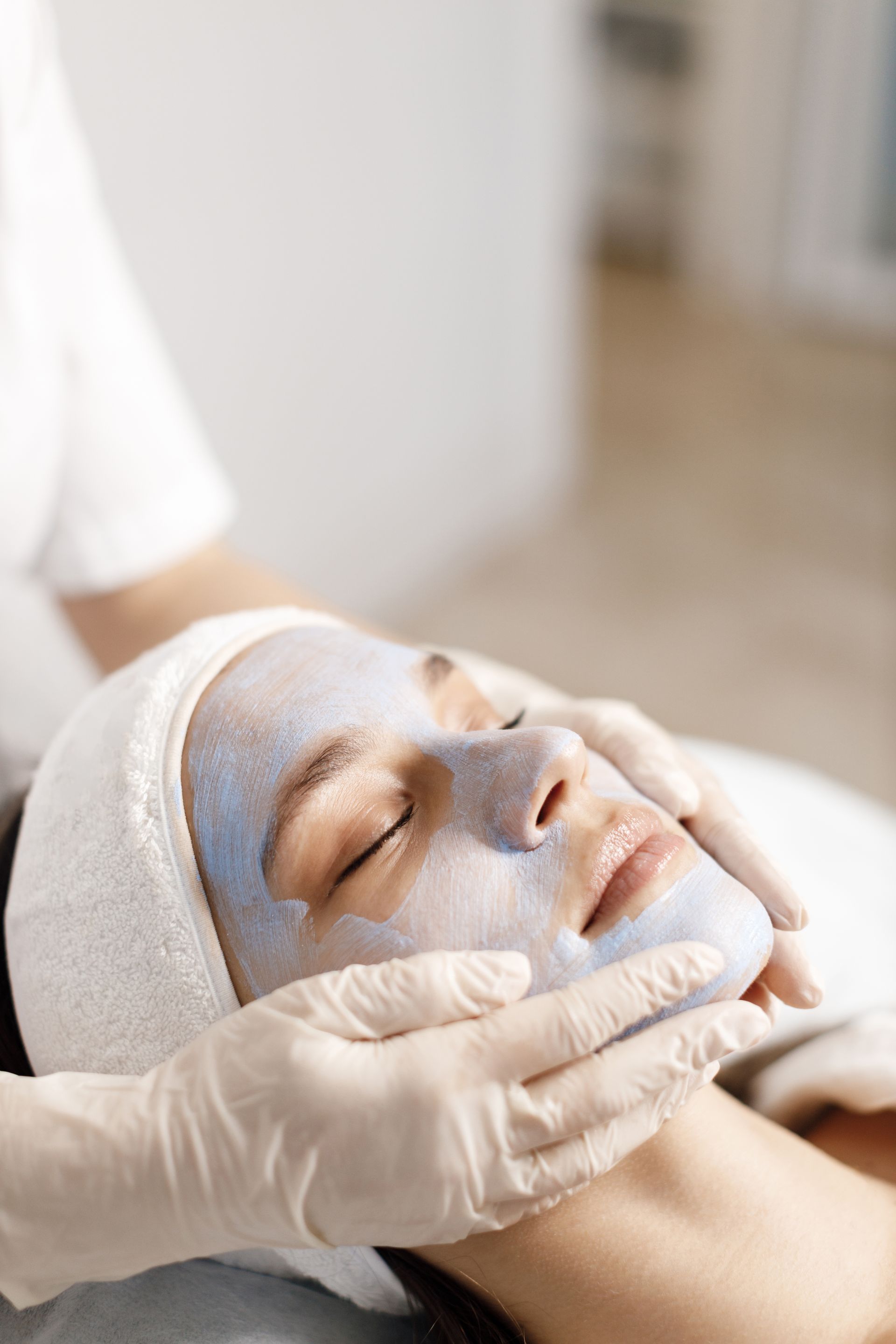 woman getting facial