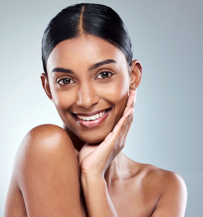 woman with clear skin