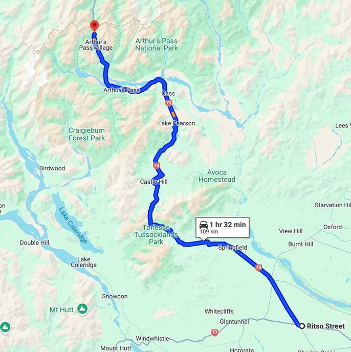 The Main Divide 109 km course map