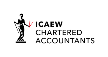 ICAEW Chartered Accountants logo with black statue icon and text on white background