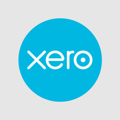Xero logo: white lowercase text in a blue circle