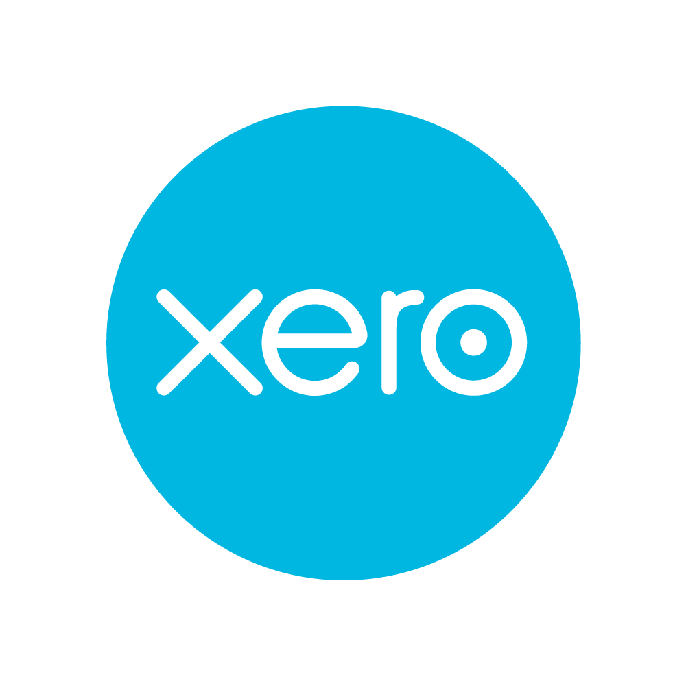 Xero logo: white lowercase text in a blue circle