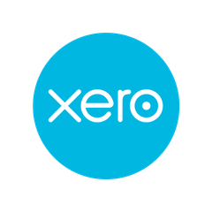 Xero logo: white lowercase text in a blue circle