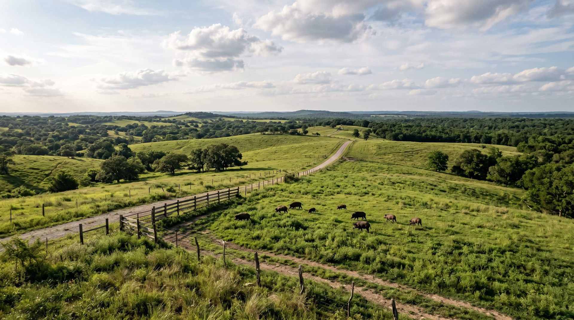 Hogs fenced in on acres of private land
