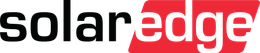 SolarEdge logo in black text with a red background for