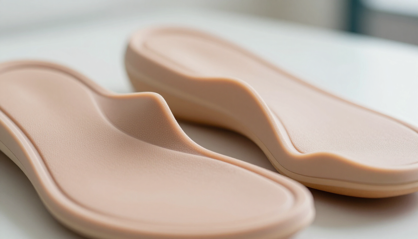 Close up of custom orthotic inserts