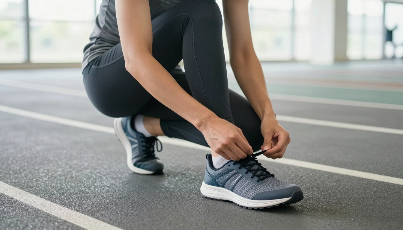 Athlete preparing for a safe return to running with supportive footwear
