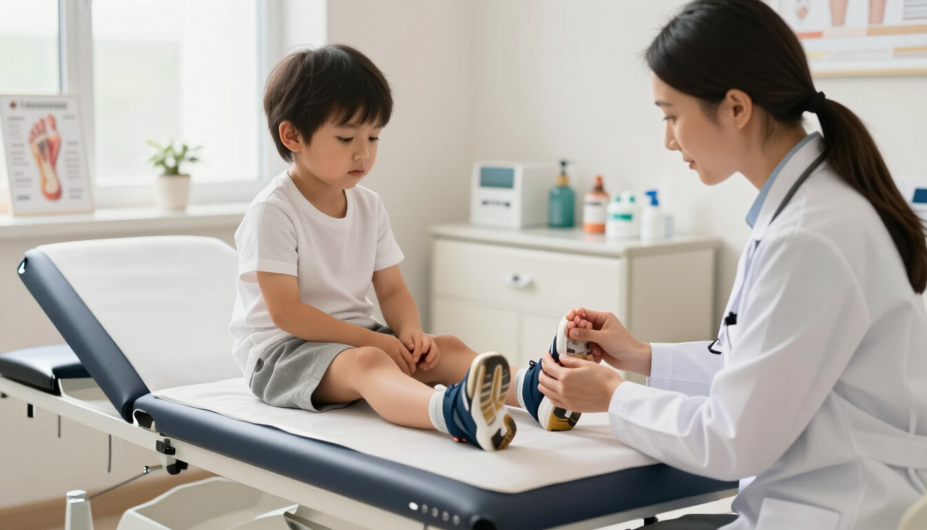 Pediatric foot injuries evaluation for a child athlete