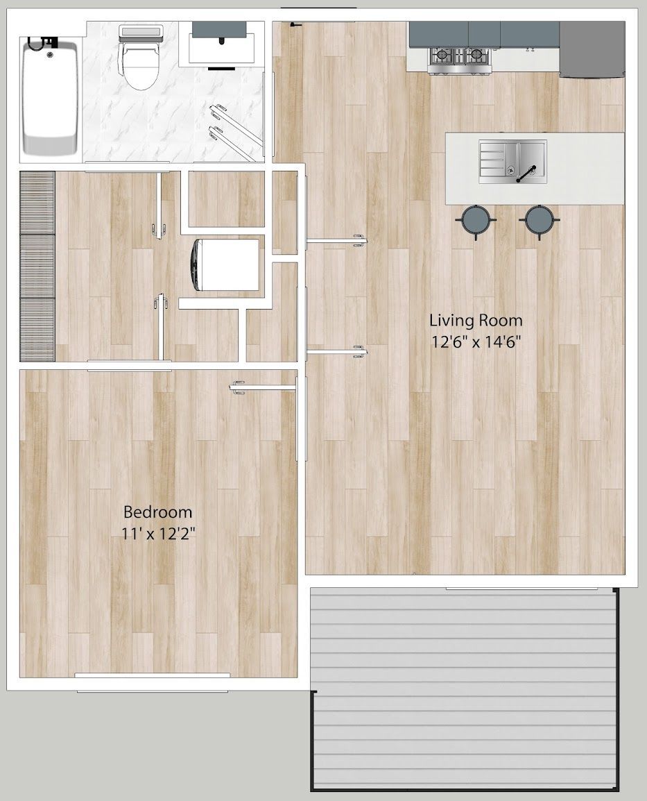 1BR/1BA 