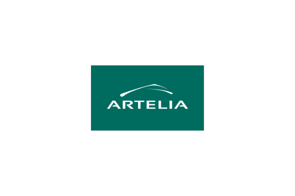Artelia logo: White text 