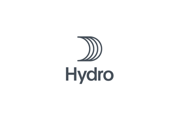 Hydro logo: a stylized crescent of four curved lines with the word 